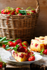 French strawberry cake.style rustic