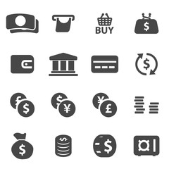 Vector black money icons set