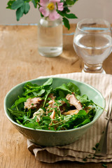 mackerel ,new potato and arugula salad.