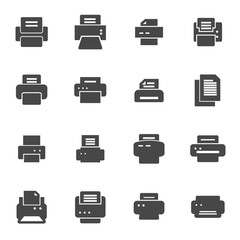 Vector black printer icons set