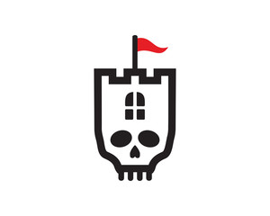 Horror Castle Logo Template Design Vector, Emblem, Design Concept, Creative Symbol, Icon