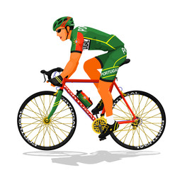 Fototapeta premium Protugal road cyclist on transparent background 