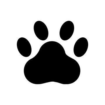 Dog footprint icon isolated on white background; Paws vector illustration