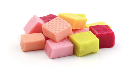 Multicolored hard candy isolated