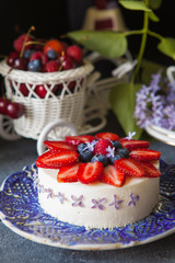 Vanillal cheesecake with strawberry
