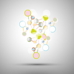 Abstract backgrounds light lines of molecules