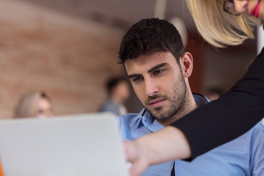 Boss Scolding A Shameful Employee At Work In An Office