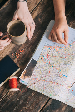 Planning Trip With Map