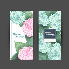 Vector summer flower banners with hydrangea