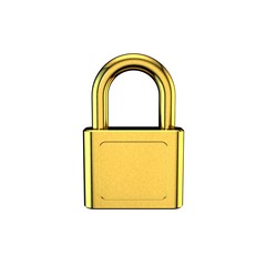 Closed padlock.Isolated on white background. 3D rendering illustration.