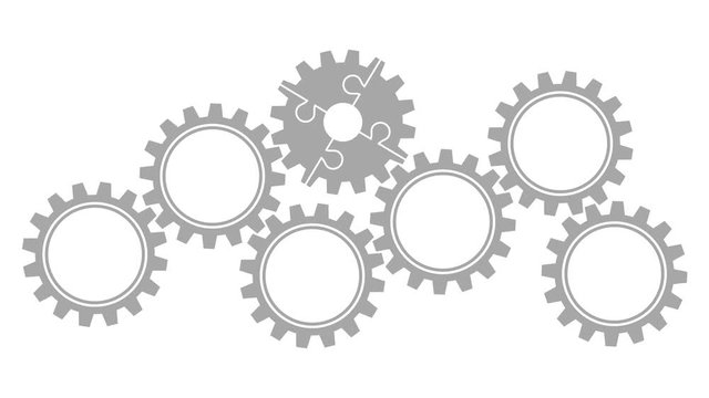 Gears Border Graphics Puzzle Grey