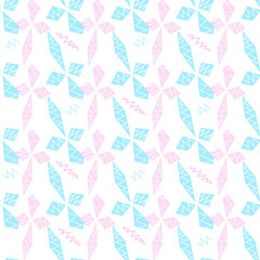  blue and pink rhombs and zigzag