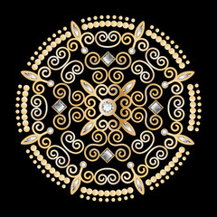 diamond flower circle luxury background vector