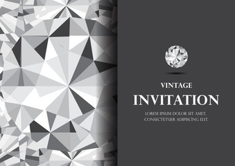 diamond invitation card luxury background vector