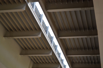 Obraz premium Iron construction road viaduct close-up