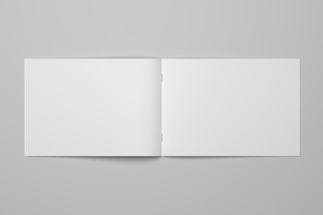 Blank 3D rendering brochure magazine on gray with clipping path No. 4