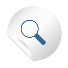 Runder Sticker - Lupe blau