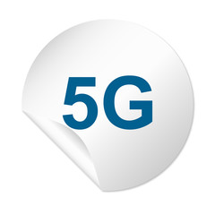 Runder Sticker - 5G blau