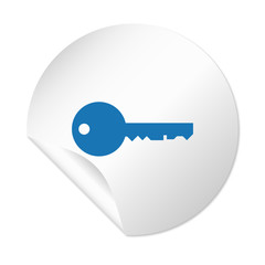 Runder Sticker - Schlüssel blau