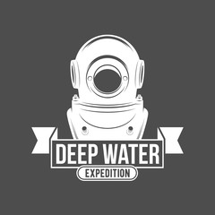 diving vintage labels and logos