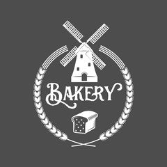 vintage retro bakery logo badge and label