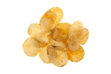 Potato chips isolated on a white background
