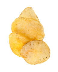 Potato chips isolated on a white background