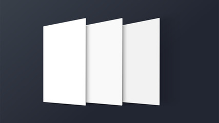 Mockup mobile app interface in 3D front view. Blank app screen. Horizontal aspect ratio in black color tone created by vector easy to use for user interface and user experience design.