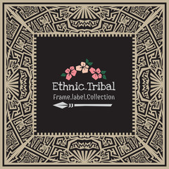 Obraz premium Abstract vector tribal ethnic boho chic style frame .