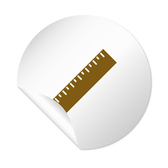 Runder Sticker - Lineal braun