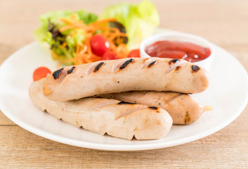 grilled sausage with vegetable