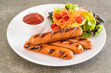 grilled sausage with vegetable