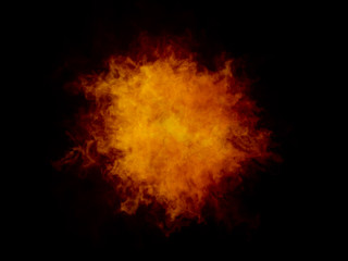 Abstract smoky shape on black background.