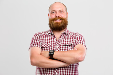 Fototapeta premium Happy man with beard, mustache