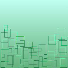 Abstract green squares background, geometric background, vector illustration