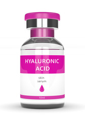 3d render of hyaluronic acid vial and syringe