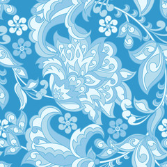 Fototapeta na wymiar vintage flowers seamless pattern. Ethnic floral vector background