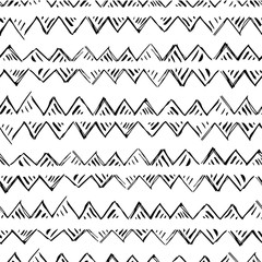 hand drawn ethnic ornament seamless vector pattern