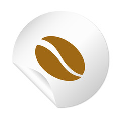 Runder Sticker - Kaffeebohne braun