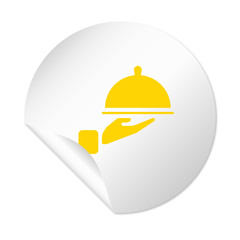 Runder Sticker - Kellner gelb