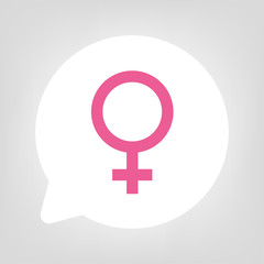 Obraz premium Kreis Sprechblase - Weiblich pink