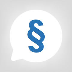 Kreis Sprechblase - Paragraph Justiz blau