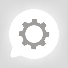 Kreis Sprechblase - Zahnrad grau