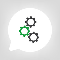 Obraz premium Kreis Sprechblase - Zahnräder Teamwork