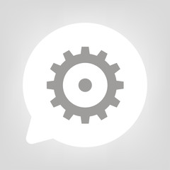 Kreis Sprechblase - Zahnrad grau Technik