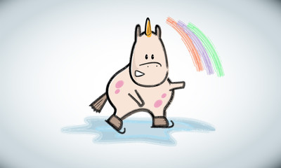 Детский рисунок единорога.