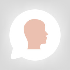 Kreis Sprechblase - Kopf Profil