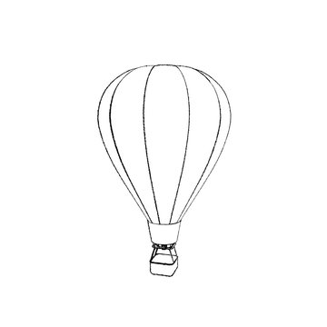 Hot air balloon. Isolated on white background. Sketch illustration.