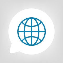 Kreis Sprechblase - Internet Weltkugel blau