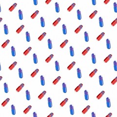 Capsule pills background. Seamless pattern. 3D rendering illustration.